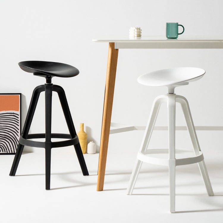 Low Back Plastic Swivel Bar Stool Industrial Armless Stool for Living Room Clearhalo 'Bar Furniture' 'Bar Stools' 'bar_stools' 'furn' 'furn_bar_stools' 'Furniture' 'Kitchen & Dining Furniture' 6557149