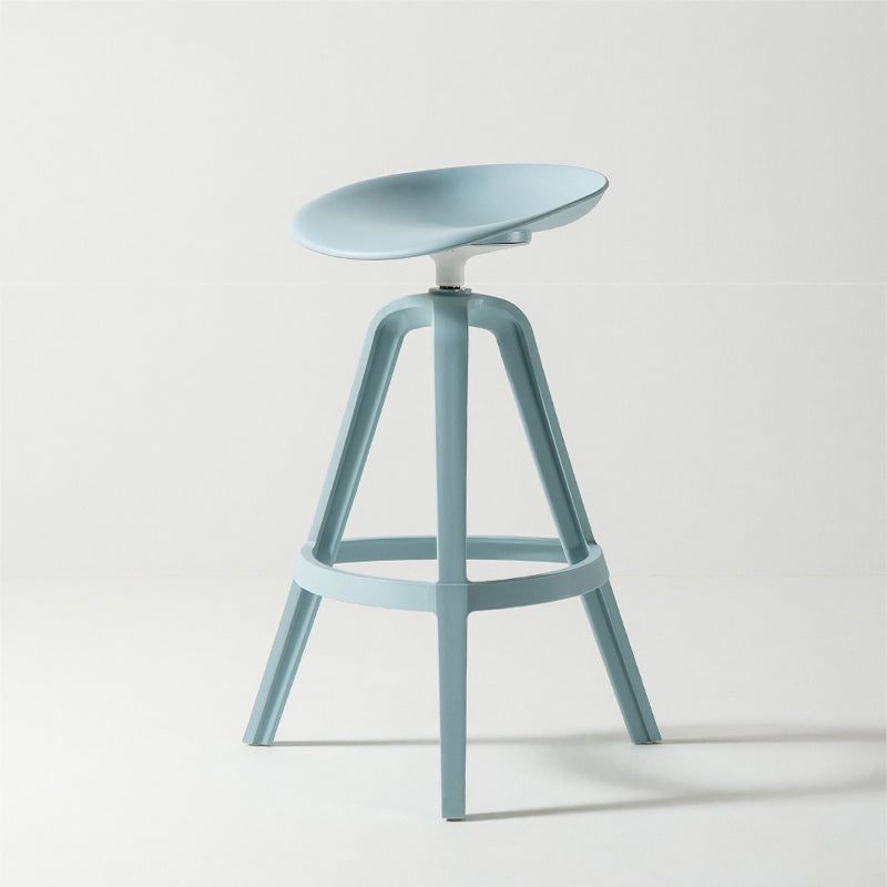 Low Back Plastic Swivel Bar Stool Industrial Armless Stool for Living Room Blue 1 Piece Counter Stool(26"H) Clearhalo 'Bar Furniture' 'Bar Stools' 'bar_stools' 'furn' 'furn_bar_stools' 'Furniture' 'Kitchen & Dining Furniture' 6557150