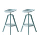 Low Back Plastic Swivel Bar Stool Industrial Armless Stool for Living Room Blue 2 Piece Set Counter Stool(26"H) Clearhalo 'Bar Furniture' 'Bar Stools' 'bar_stools' 'furn' 'furn_bar_stools' 'Furniture' 'Kitchen & Dining Furniture' 6557151