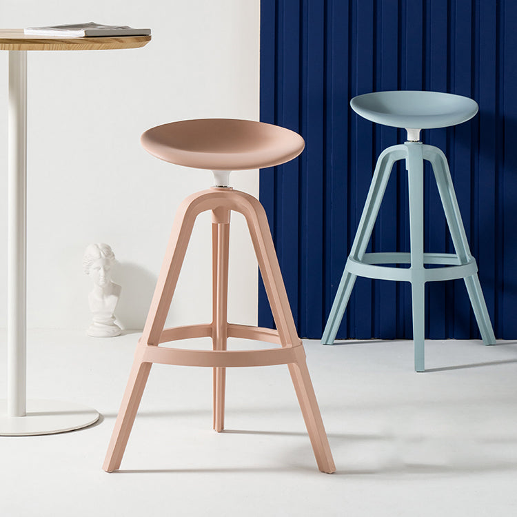 Low Back Plastic Swivel Bar Stool Industrial Armless Stool for Living Room Clearhalo 'Bar Furniture' 'Bar Stools' 'bar_stools' 'furn' 'furn_bar_stools' 'Furniture' 'Kitchen & Dining Furniture' 6557154