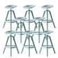 Low Back Plastic Swivel Bar Stool Industrial Armless Stool for Living Room Blue 8 Piece Set Counter Stool(26"H) Clearhalo 'Bar Furniture' 'Bar Stools' 'bar_stools' 'furn' 'furn_bar_stools' 'Furniture' 'Kitchen & Dining Furniture' 6557157