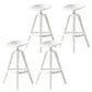 Low Back Plastic Swivel Bar Stool Industrial Armless Stool for Living Room White 4 Piece Set Counter Stool(26"H) Clearhalo 'Bar Furniture' 'Bar Stools' 'bar_stools' 'furn' 'furn_bar_stools' 'Furniture' 'Kitchen & Dining Furniture' 6557163