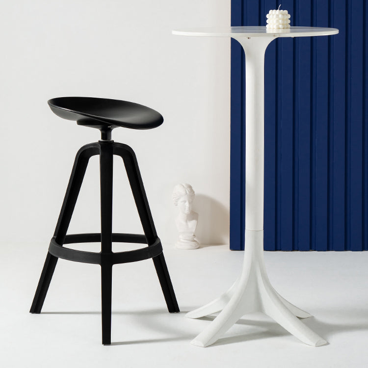 Low Back Plastic Swivel Bar Stool Industrial Armless Stool for Living Room Clearhalo 'Bar Furniture' 'Bar Stools' 'bar_stools' 'furn' 'furn_bar_stools' 'Furniture' 'Kitchen & Dining Furniture' 6557166
