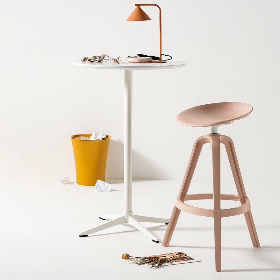 Low Back Plastic Swivel Bar Stool Industrial Armless Stool for Living Room Clearhalo 'Bar Furniture' 'Bar Stools' 'bar_stools' 'furn' 'furn_bar_stools' 'Furniture' 'Kitchen & Dining Furniture' 6557168