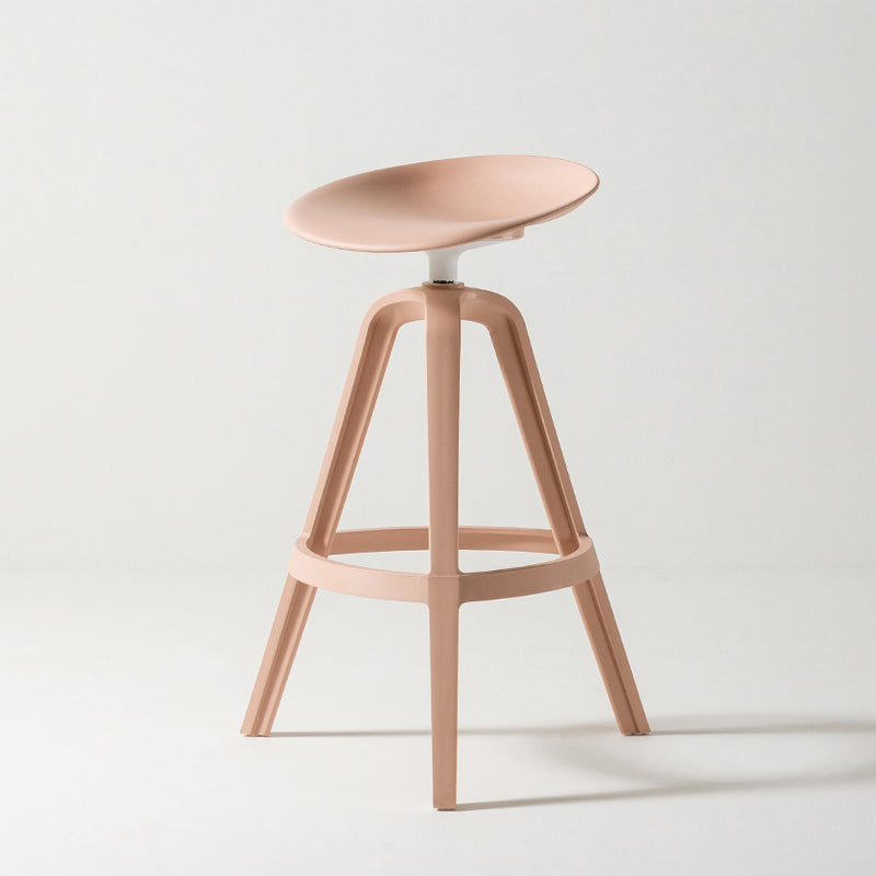 Low Back Plastic Swivel Bar Stool Industrial Armless Stool for Living Room Pink 1 Piece Counter Stool(26"H) Clearhalo 'Bar Furniture' 'Bar Stools' 'bar_stools' 'furn' 'furn_bar_stools' 'Furniture' 'Kitchen & Dining Furniture' 6557169