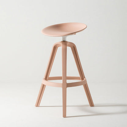 Low Back Plastic Swivel Bar Stool Industrial Armless Stool for Living Room Pink 1 Piece Counter Stool(26"H) Clearhalo 'Bar Furniture' 'Bar Stools' 'bar_stools' 'furn' 'furn_bar_stools' 'Furniture' 'Kitchen & Dining Furniture' 6557169