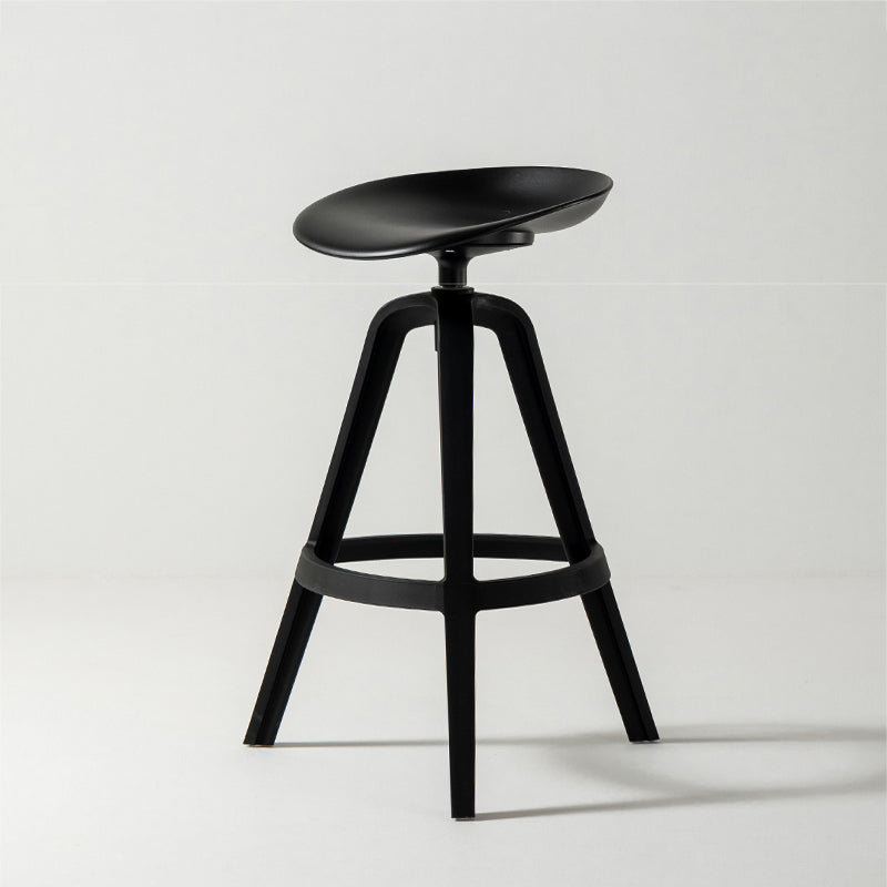 Low Back Plastic Swivel Bar Stool Industrial Armless Stool for Living Room Black 1 Piece Counter Stool(26"H) Clearhalo 'Bar Furniture' 'Bar Stools' 'bar_stools' 'furn' 'furn_bar_stools' 'Furniture' 'Kitchen & Dining Furniture' 6557175