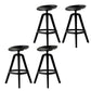 Low Back Plastic Swivel Bar Stool Industrial Armless Stool for Living Room Black 4 Piece Set Counter Stool(26"H) Clearhalo 'Bar Furniture' 'Bar Stools' 'bar_stools' 'furn' 'furn_bar_stools' 'Furniture' 'Kitchen & Dining Furniture' 6557177