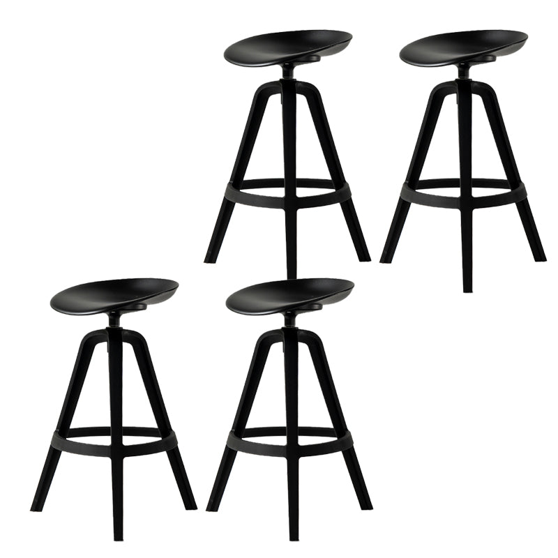 Low Back Plastic Swivel Bar Stool Industrial Armless Stool for Living Room Black 4 Piece Set Counter Stool(26"H) Clearhalo 'Bar Furniture' 'Bar Stools' 'bar_stools' 'furn' 'furn_bar_stools' 'Furniture' 'Kitchen & Dining Furniture' 6557177