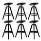 Low Back Plastic Swivel Bar Stool Industrial Armless Stool for Living Room Black 6 Piece Set Counter Stool(26"H) Clearhalo 'Bar Furniture' 'Bar Stools' 'bar_stools' 'furn' 'furn_bar_stools' 'Furniture' 'Kitchen & Dining Furniture' 6557178
