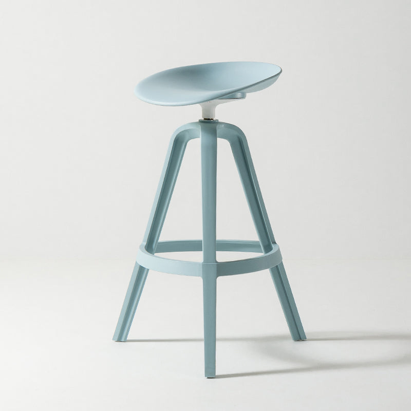 Low Back Plastic Swivel Bar Stool Industrial Armless Stool for Living Room Blue 1 Piece Bar Stool(30"H) Clearhalo 'Bar Furniture' 'Bar Stools' 'bar_stools' 'furn' 'furn_bar_stools' 'Furniture' 'Kitchen & Dining Furniture' 6557180
