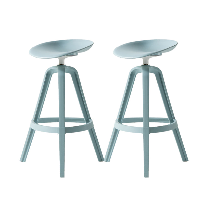 Low Back Plastic Swivel Bar Stool Industrial Armless Stool for Living Room Blue 2 Piece Set Bar Stool(30"H) Clearhalo 'Bar Furniture' 'Bar Stools' 'bar_stools' 'furn' 'furn_bar_stools' 'Furniture' 'Kitchen & Dining Furniture' 6557181