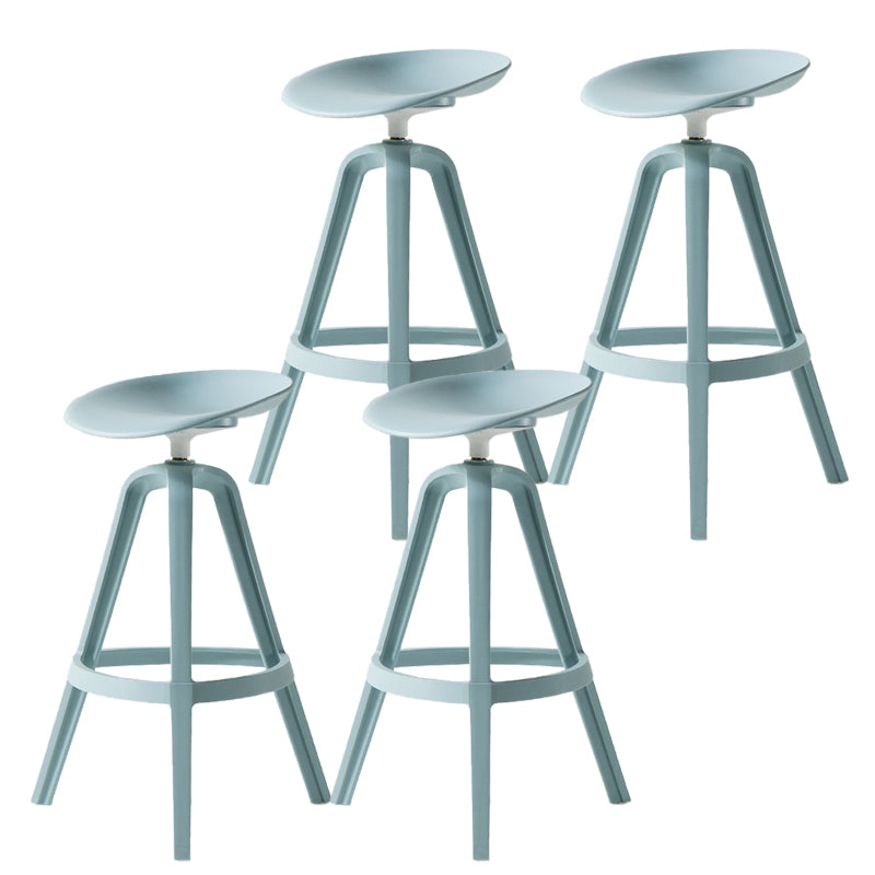 Low Back Plastic Swivel Bar Stool Industrial Armless Stool for Living Room Blue 4 Piece Set Bar Stool(30"H) Clearhalo 'Bar Furniture' 'Bar Stools' 'bar_stools' 'furn' 'furn_bar_stools' 'Furniture' 'Kitchen & Dining Furniture' 6557182
