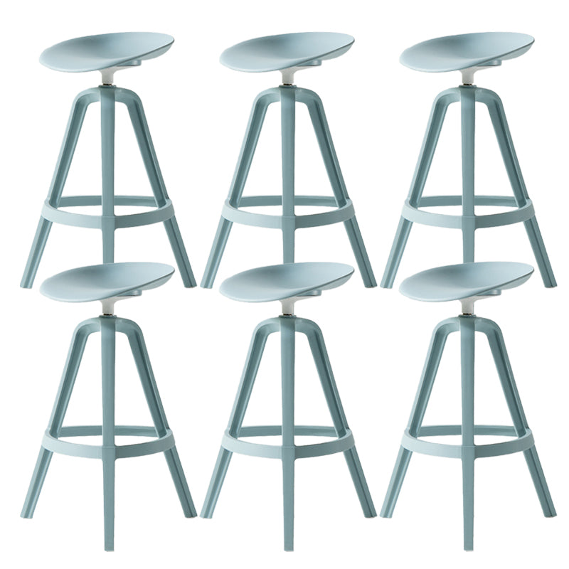 Low Back Plastic Swivel Bar Stool Industrial Armless Stool for Living Room Blue 6 Piece Set Bar Stool(30"H) Clearhalo 'Bar Furniture' 'Bar Stools' 'bar_stools' 'furn' 'furn_bar_stools' 'Furniture' 'Kitchen & Dining Furniture' 6557183