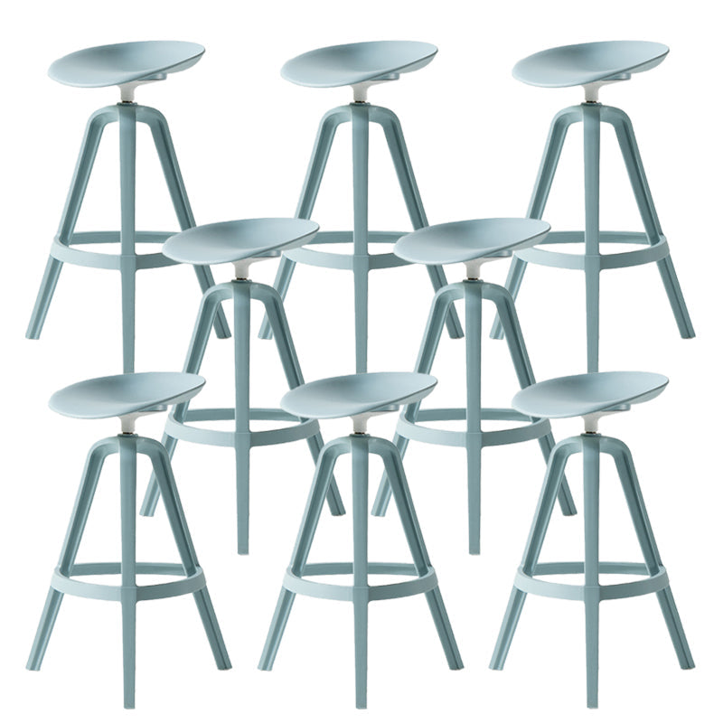 Low Back Plastic Swivel Bar Stool Industrial Armless Stool for Living Room Blue 8 Piece Set Bar Stool(30"H) Clearhalo 'Bar Furniture' 'Bar Stools' 'bar_stools' 'furn' 'furn_bar_stools' 'Furniture' 'Kitchen & Dining Furniture' 6557184