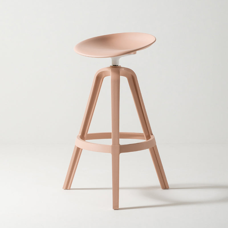 Low Back Plastic Swivel Bar Stool Industrial Armless Stool for Living Room Pink 1 Piece Bar Stool(30"H) Clearhalo 'Bar Furniture' 'Bar Stools' 'bar_stools' 'furn' 'furn_bar_stools' 'Furniture' 'Kitchen & Dining Furniture' 6557185