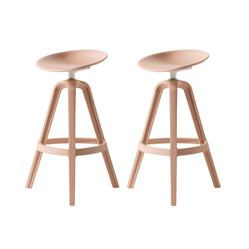 Low Back Plastic Swivel Bar Stool Industrial Armless Stool for Living Room Pink 2 Piece Set Bar Stool(30"H) Clearhalo 'Bar Furniture' 'Bar Stools' 'bar_stools' 'furn' 'furn_bar_stools' 'Furniture' 'Kitchen & Dining Furniture' 6557186