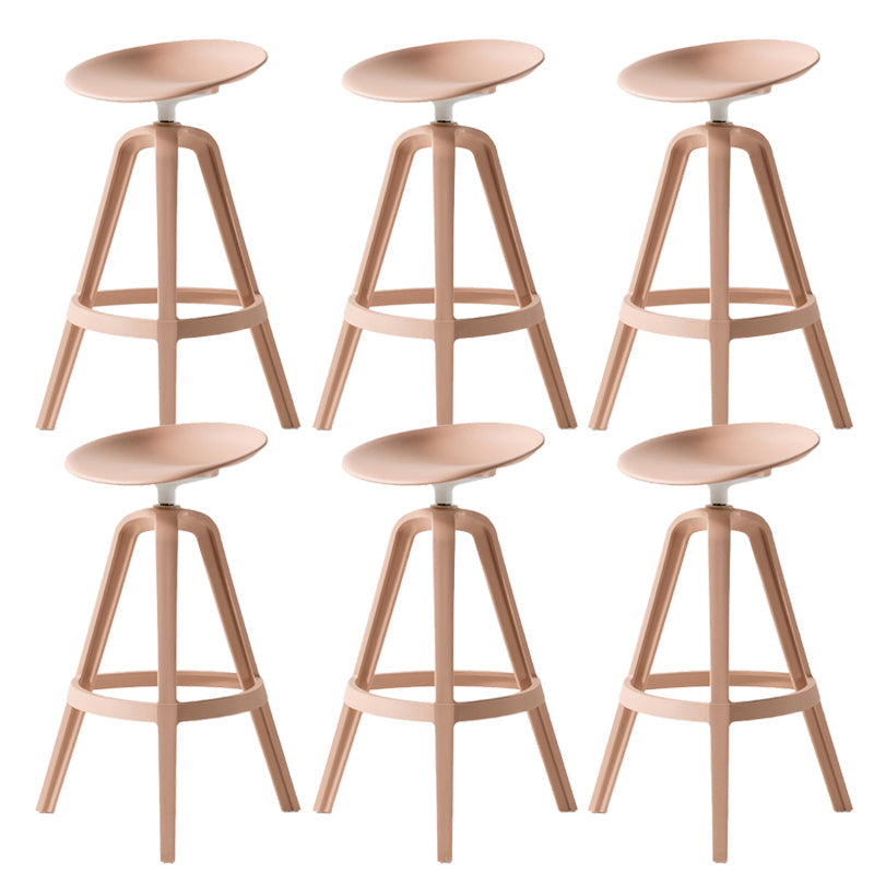 Low Back Plastic Swivel Bar Stool Industrial Armless Stool for Living Room Pink 6 Piece Set Bar Stool(30"H) Clearhalo 'Bar Furniture' 'Bar Stools' 'bar_stools' 'furn' 'furn_bar_stools' 'Furniture' 'Kitchen & Dining Furniture' 6557188