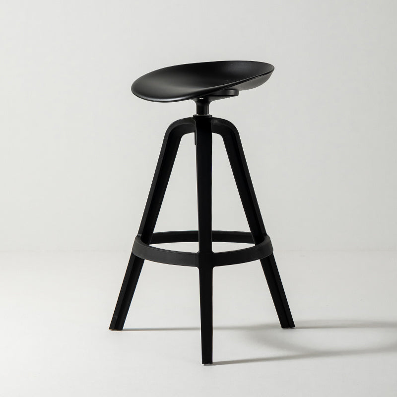 Low Back Plastic Swivel Bar Stool Industrial Armless Stool for Living Room Black 1 Piece Bar Stool(30"H) Clearhalo 'Bar Furniture' 'Bar Stools' 'bar_stools' 'furn' 'furn_bar_stools' 'Furniture' 'Kitchen & Dining Furniture' 6557190