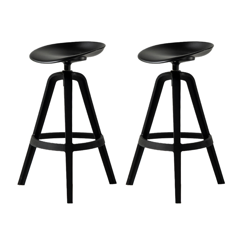 Low Back Plastic Swivel Bar Stool Industrial Armless Stool for Living Room Black 2 Piece Set Bar Stool(30"H) Clearhalo 'Bar Furniture' 'Bar Stools' 'bar_stools' 'furn' 'furn_bar_stools' 'Furniture' 'Kitchen & Dining Furniture' 6557191