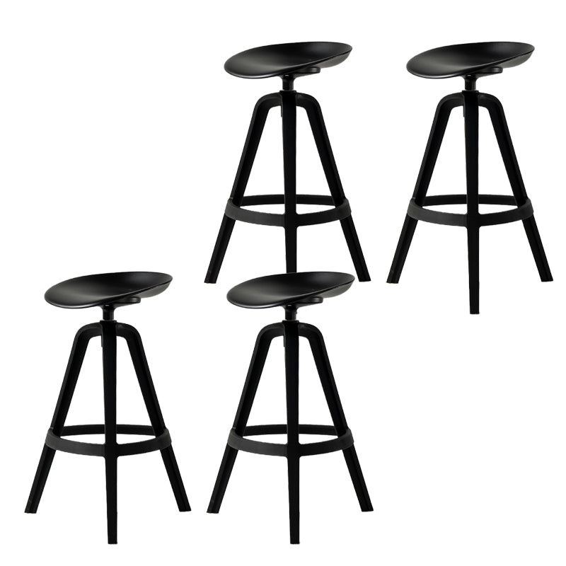 Low Back Plastic Swivel Bar Stool Industrial Armless Stool for Living Room Black 4 Piece Set Bar Stool(30"H) Clearhalo 'Bar Furniture' 'Bar Stools' 'bar_stools' 'furn' 'furn_bar_stools' 'Furniture' 'Kitchen & Dining Furniture' 6557192