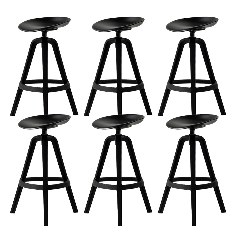 Low Back Plastic Swivel Bar Stool Industrial Armless Stool for Living Room Black 6 Piece Set Bar Stool(30"H) Clearhalo 'Bar Furniture' 'Bar Stools' 'bar_stools' 'furn' 'furn_bar_stools' 'Furniture' 'Kitchen & Dining Furniture' 6557193