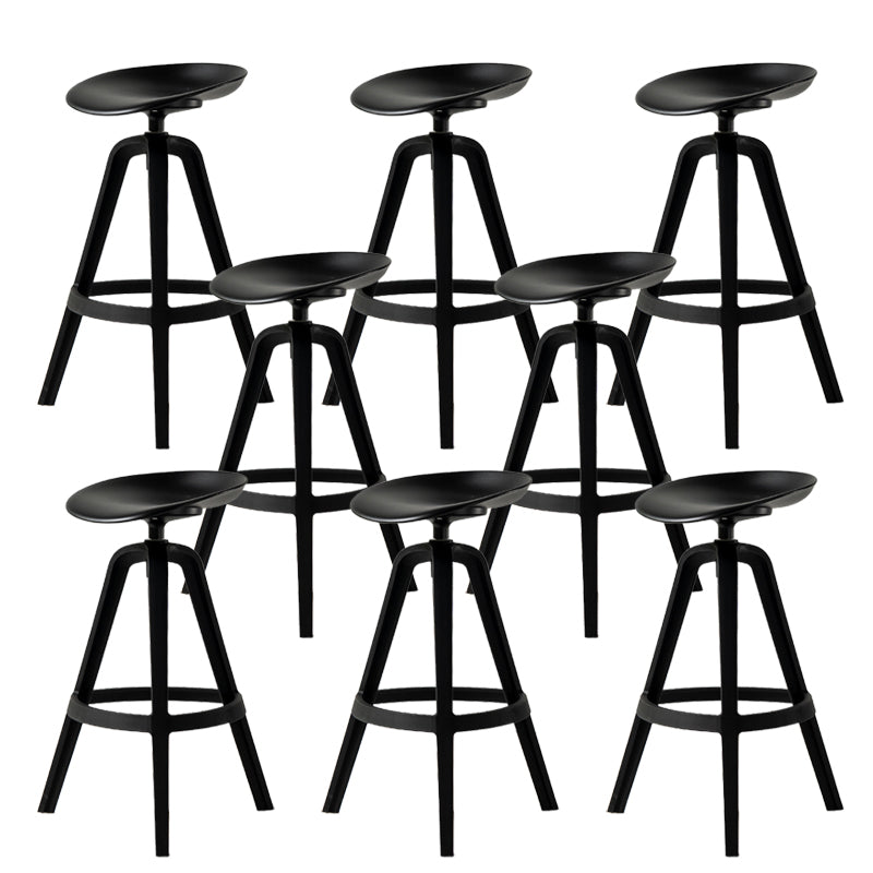 Low Back Plastic Swivel Bar Stool Industrial Armless Stool for Living Room Black 8 Piece Set Bar Stool(30"H) Clearhalo 'Bar Furniture' 'Bar Stools' 'bar_stools' 'furn' 'furn_bar_stools' 'Furniture' 'Kitchen & Dining Furniture' 6557194