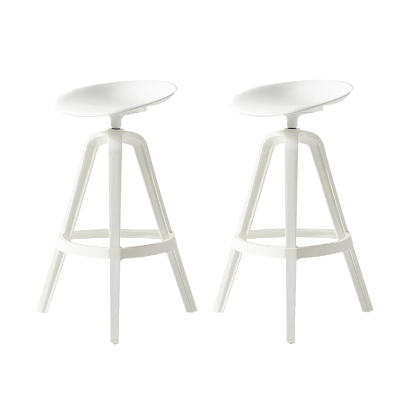 Low Back Plastic Swivel Bar Stool Industrial Armless Stool for Living Room White 2 Piece Set Bar Stool(30"H) Clearhalo 'Bar Furniture' 'Bar Stools' 'bar_stools' 'furn' 'furn_bar_stools' 'Furniture' 'Kitchen & Dining Furniture' 6557195