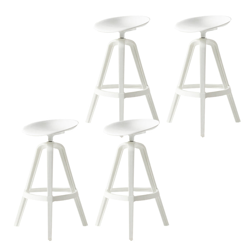 Low Back Plastic Swivel Bar Stool Industrial Armless Stool for Living Room White 4 Piece Set Bar Stool(30"H) Clearhalo 'Bar Furniture' 'Bar Stools' 'bar_stools' 'furn' 'furn_bar_stools' 'Furniture' 'Kitchen & Dining Furniture' 6557196
