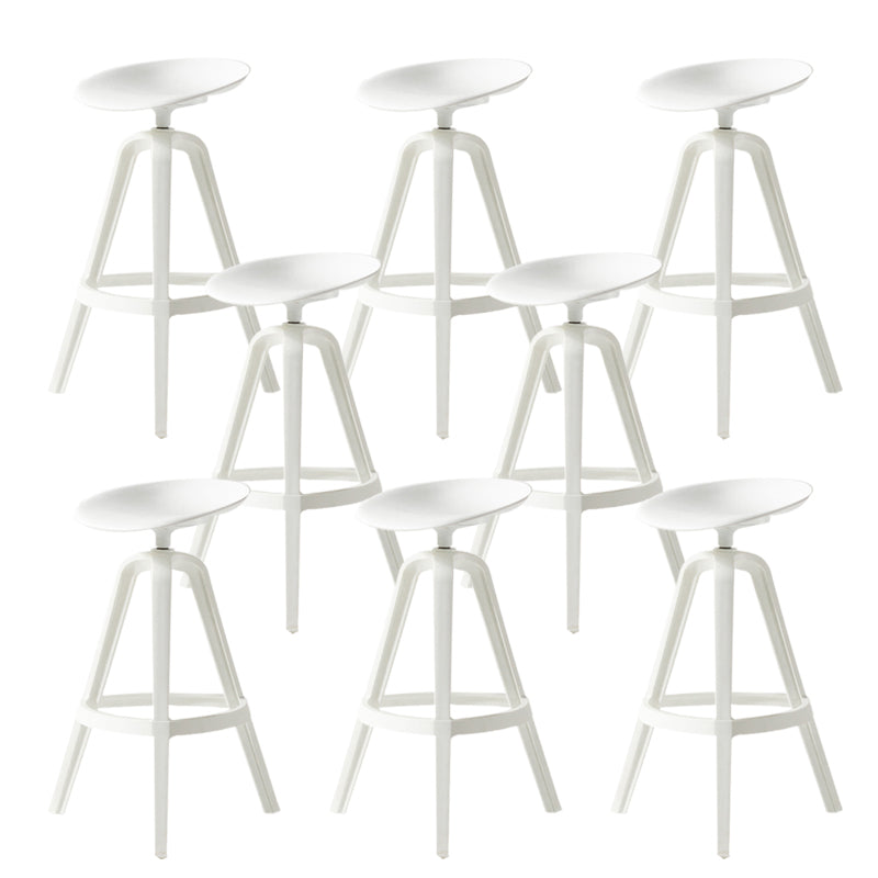 Low Back Plastic Swivel Bar Stool Industrial Armless Stool for Living Room White 8 Piece Set Bar Stool(30"H) Clearhalo 'Bar Furniture' 'Bar Stools' 'bar_stools' 'furn' 'furn_bar_stools' 'Furniture' 'Kitchen & Dining Furniture' 6557198