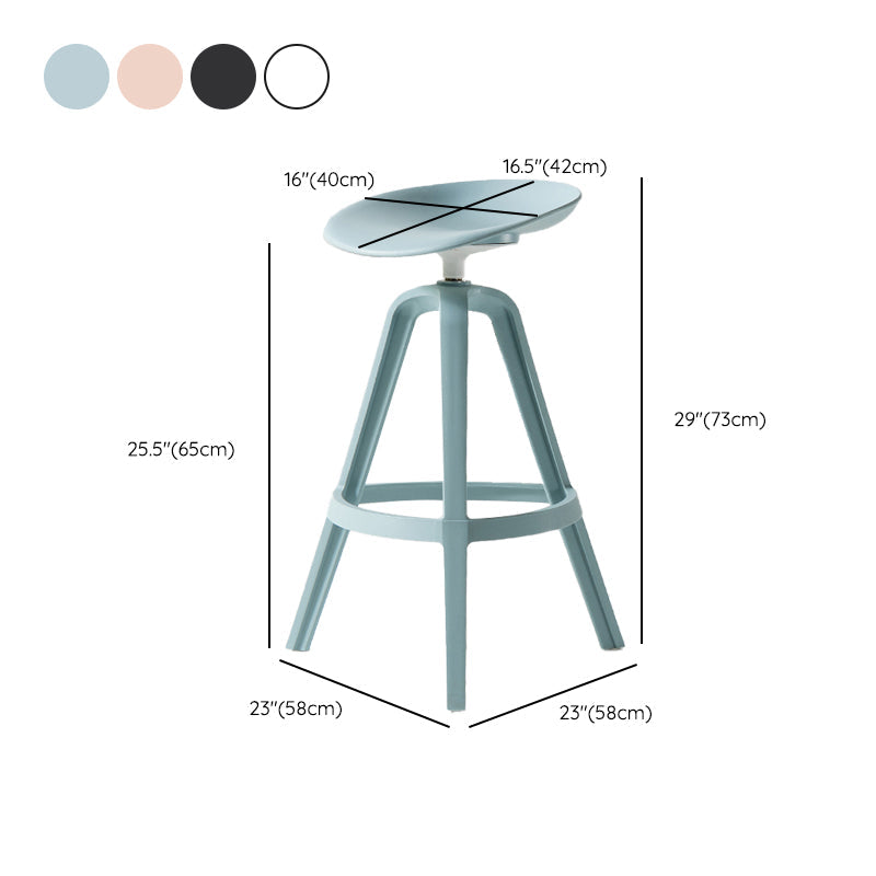 Low Back Plastic Swivel Bar Stool Industrial Armless Stool for Living Room Clearhalo 'Bar Furniture' 'Bar Stools' 'bar_stools' 'furn' 'furn_bar_stools' 'Furniture' 'Kitchen & Dining Furniture' 6557199