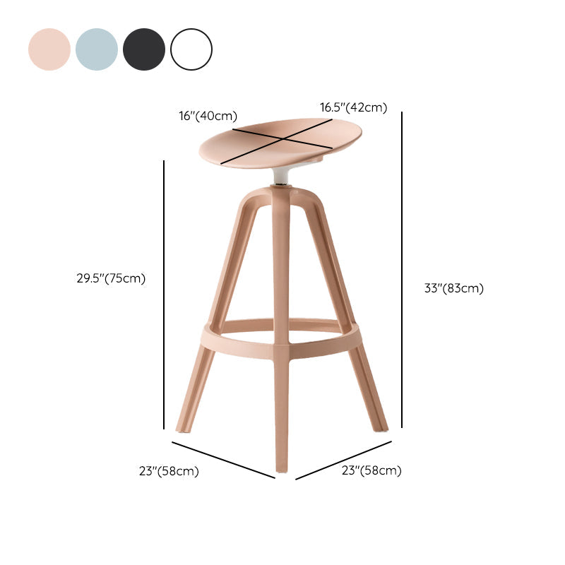 Low Back Plastic Swivel Bar Stool Industrial Armless Stool for Living Room Clearhalo 'Bar Furniture' 'Bar Stools' 'bar_stools' 'furn' 'furn_bar_stools' 'Furniture' 'Kitchen & Dining Furniture' 6557200