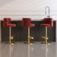 Contemporary Low Back Dining Stool Adjustable Height Bar Stool with Footrest