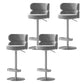 Contemporary Low Back Dining Stool Adjustable Height Bar Stool with Footrest
