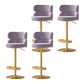 Contemporary Low Back Dining Stool Adjustable Height Bar Stool with Footrest