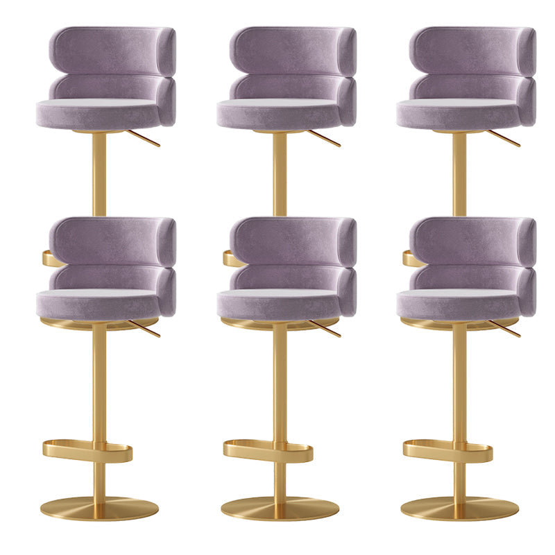 Contemporary Low Back Dining Stool Adjustable Height Bar Stool with Footrest