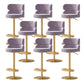 Contemporary Low Back Dining Stool Adjustable Height Bar Stool with Footrest