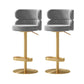 Contemporary Low Back Dining Stool Adjustable Height Bar Stool with Footrest