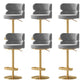 Contemporary Low Back Dining Stool Adjustable Height Bar Stool with Footrest