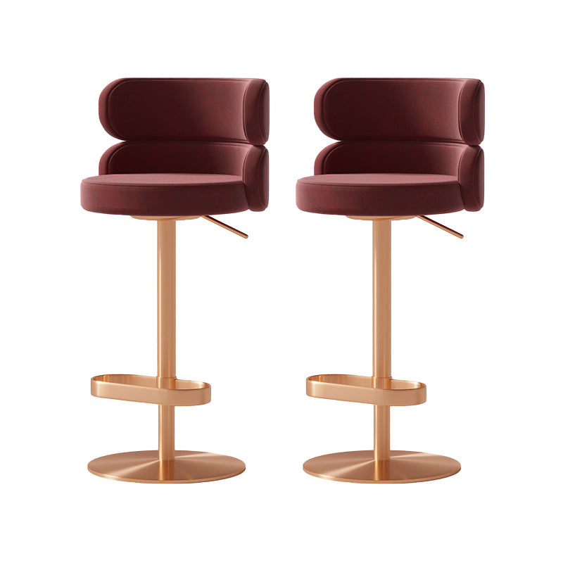 Contemporary Low Back Dining Stool Adjustable Height Bar Stool with Footrest