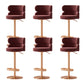 Contemporary Low Back Dining Stool Adjustable Height Bar Stool with Footrest