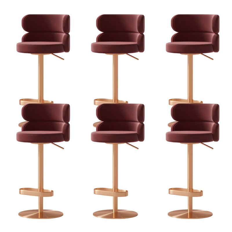 Contemporary Low Back Dining Stool Adjustable Height Bar Stool with Footrest