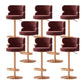 Contemporary Low Back Dining Stool Adjustable Height Bar Stool with Footrest