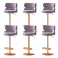 Contemporary Low Back Dining Stool Adjustable Height Bar Stool with Footrest