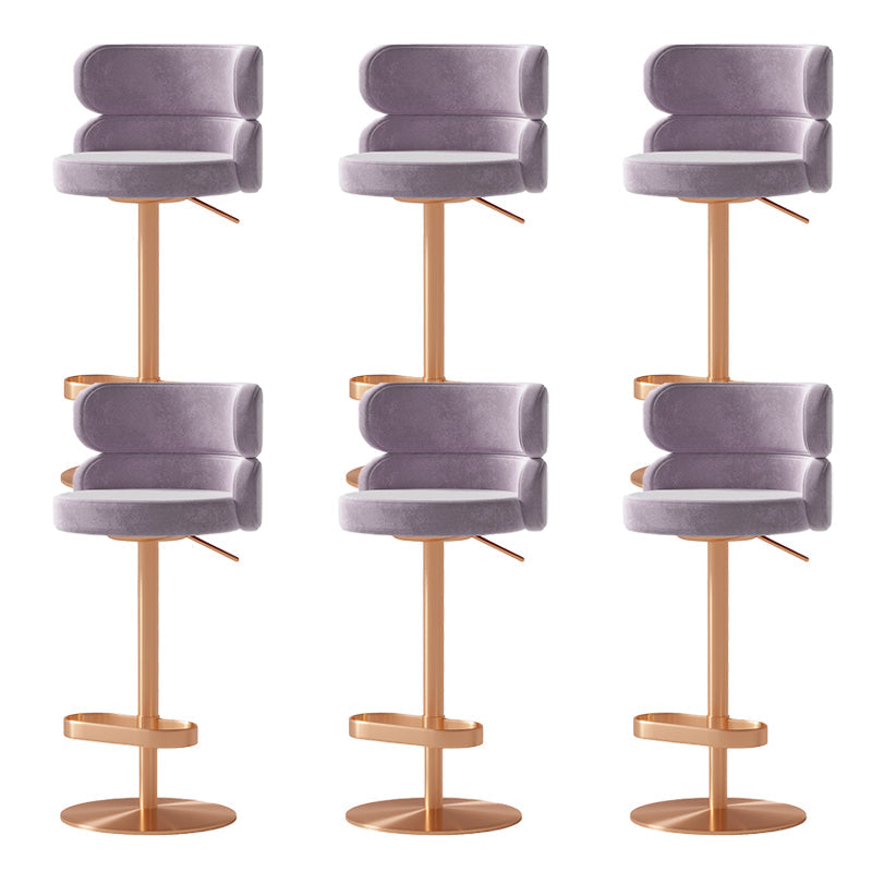 Contemporary Low Back Dining Stool Adjustable Height Bar Stool with Footrest