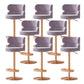 Contemporary Low Back Dining Stool Adjustable Height Bar Stool with Footrest