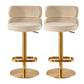 Contemporary Low Back Dining Stool Adjustable Height Bar Stool with Footrest