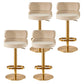 Contemporary Low Back Dining Stool Adjustable Height Bar Stool with Footrest