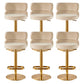 Contemporary Low Back Dining Stool Adjustable Height Bar Stool with Footrest