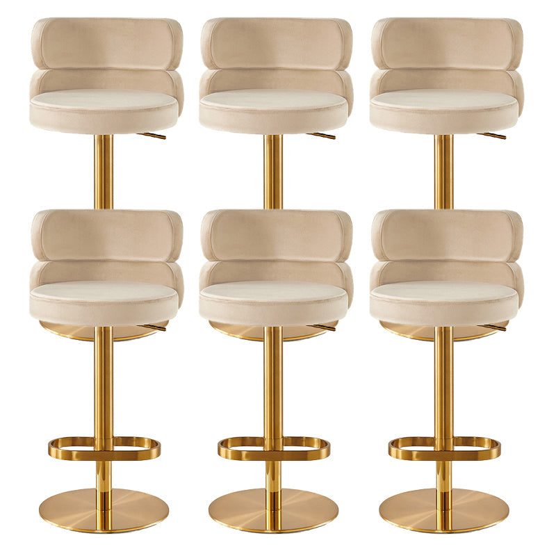 Contemporary Low Back Dining Stool Adjustable Height Bar Stool with Footrest